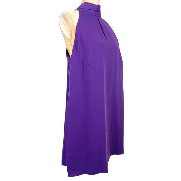 Mango Halter Neck Bow Dress Size 12 Purple Mini Cocktail Party Office Career - Picture 6 of 13
